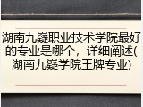 湖南九嶷职业技术学院最好的专业是哪个，详细阐述(湖南九嶷学院王牌专业)