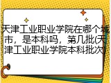 天津工业职业学院在哪个城市，是本科吗，第几批(天津工业职业学院本科批次)