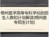 梧州医学高等专科学校的招生人数和计划解读(梧州医专招生计划)