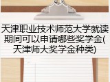 天津职业技术师范大学就读期间可以申请哪些奖学金(天津师大奖学金种类)