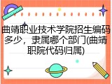 曲靖职业技术学院招生编码多少，隶属哪个部门(曲靖职院代码归属)