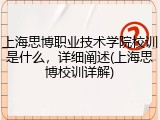 上海思博职业技术学院校训是什么，详细阐述(上海思博校训详解)