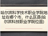哈尔滨科学技术职业学院地址在哪个市，什么区县(哈尔滨科技职业学院位置)