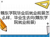 赣东学院毕业后就业前景怎么样，毕业生去向(赣东学院就业前景)