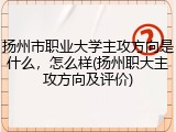 扬州市职业大学主攻方向是什么，怎么样(扬州职大主攻方向及评价)