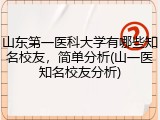 山东第一医科大学有哪些知名校友，简单分析(山一医知名校友分析)