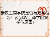 武汉工商学院是否有双学位，为什么(武汉工商学院双学位原因)