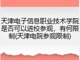 天津电子信息职业技术学院是否可以进校参观，有何限制(天津电院参观限制)
