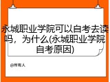 永城职业学院可以自考去读吗，为什么(永城职业学院自考原因)