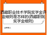 西藏职业技术学院奖学金评定细则是怎样的(西藏职院奖学金细则)