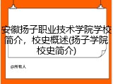 安徽扬子职业技术学院学校简介，校史概述(扬子学院校史简介)