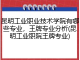 昆明工业职业技术学院有哪些专业，王牌专业分析(昆明工业职院王牌专业)