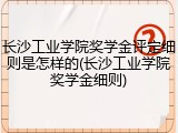 长沙工业学院奖学金评定细则是怎样的(长沙工业学院奖学金细则)