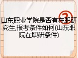 山东职业学院是否有在职研究生,报考条件如何(山东职院在职研条件)