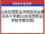 山东经贸职业学院到毕业要花多少学费(山东经贸职业学院学费总额)
