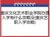 重庆文化艺术职业学院办理入学有什么攻略没(重庆艺职入学攻略)