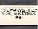 山东艺术学院毕业一般工资多少钱(山东艺术学院毕业薪资)