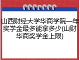 山西财经大学华商学院一年奖学金最多能拿多少(山财华商奖学金上限)