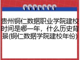 贵州铜仁数据职业学院建校时间是哪一年，什么历史背景(铜仁数据学院建校年份)