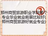 郑州商贸旅游职业学院哪个专业毕业就业前景比较好(郑州商贸旅游好就业专业)