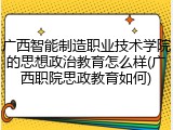 广西智能制造职业技术学院的思想政治教育怎么样(广西职院思政教育如何)