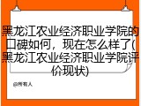 黑龙江农业经济职业学院的口碑如何，现在怎么样了(黑龙江农业经济职业学院评价现状)