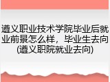 遵义职业技术学院毕业后就业前景怎么样，毕业生去向(遵义职院就业去向)