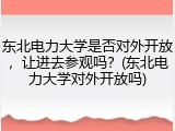 东北电力大学是否对外开放，让进去参观吗？(东北电力大学对外开放吗)