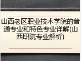山西老区职业技术学院的普通专业和特色专业详解(山西职院专业解析)