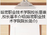 哈密职业技术学院校长是谁,校长基本介绍(哈密职业技术学院院长简介)