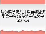 哈尔滨学院共开设有哪些类型奖学金(哈尔滨学院奖学金种类)