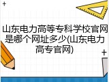 山东电力高等专科学校官网是哪个网址多少(山东电力高专官网)