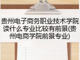 贵州电子商务职业技术学院读什么专业比较有前景(贵州电商学院前景专业)