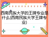 西南民族大学的王牌专业是什么(西南民族大学王牌专业)
