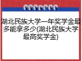 湖北民族大学一年奖学金最多能拿多少(湖北民族大学最高奖学金)