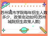 苏州城市学院每年招生人数多少，政策变动如何(苏州城院招生政策人数)