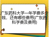 广东药科大学一年学费多少钱，还有哪些费用(广东药科学费及费用)