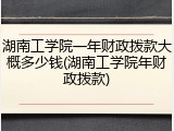 湖南工学院一年财政拨款大概多少钱(湖南工学院年财政拨款)