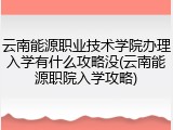 云南能源职业技术学院办理入学有什么攻略没(云南能源职院入学攻略)
