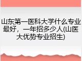 山东第一医科大学什么专业最好，一年招多少人(山医大优势专业招生)