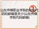 山东传媒职业学院的院校代码和邮编是多少(山东传媒学院代码邮编)