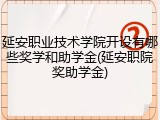 延安职业技术学院开设有哪些奖学和助学金(延安职院奖助学金)