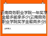 云南商务职业学院一年奖学金最多能拿多少(云南商务职业学院奖学金最高多少)