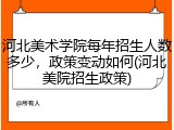 河北美术学院每年招生人数多少，政策变动如何(河北美院招生政策)