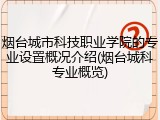 烟台城市科技职业学院的专业设置概况介绍(烟台城科专业概览)