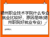 德州职业技术学院什么专业就业比较好，原因是啥(德州职院好就业专业)