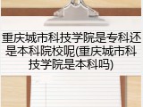 重庆城市科技学院是专科还是本科院校呢(重庆城市科技学院是本科吗)