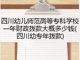 四川幼儿师范高等专科学校一年财政拨款大概多少钱(四川幼专年拨款)
