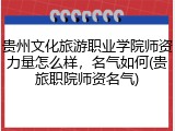 贵州文化旅游职业学院师资力量怎么样，名气如何(贵旅职院师资名气)