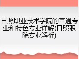 日照职业技术学院的普通专业和特色专业详解(日照职院专业解析)